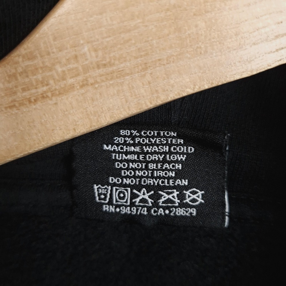 Stussy Hoodie Mens Large Black Oval Logo Fleece Pullover Graphic Back Hit - Picture 16 of 16